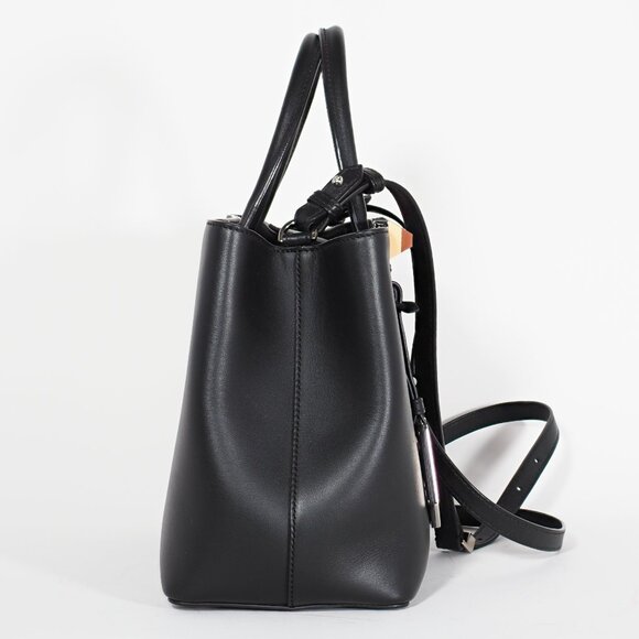 Fendi Petite 2Jours Black Leather Tote with Multicolor Dolce Studs - Picture 7 of 15